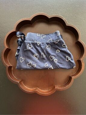 Women's Love By Gap Navy Blue Heart-Print Pajama Shorts Size M